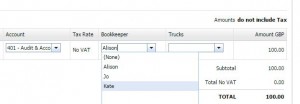 Invoice showing Tracking