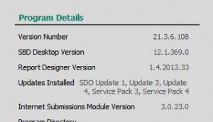 Sage Program Details after Service Pack 4