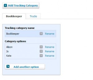 Setting Up Tracking Categories
